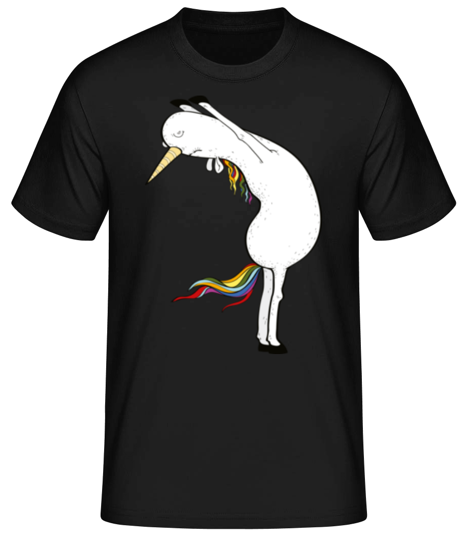 Yoga Licorne Étiré - T-shirt standard Homme - Noir - Devant