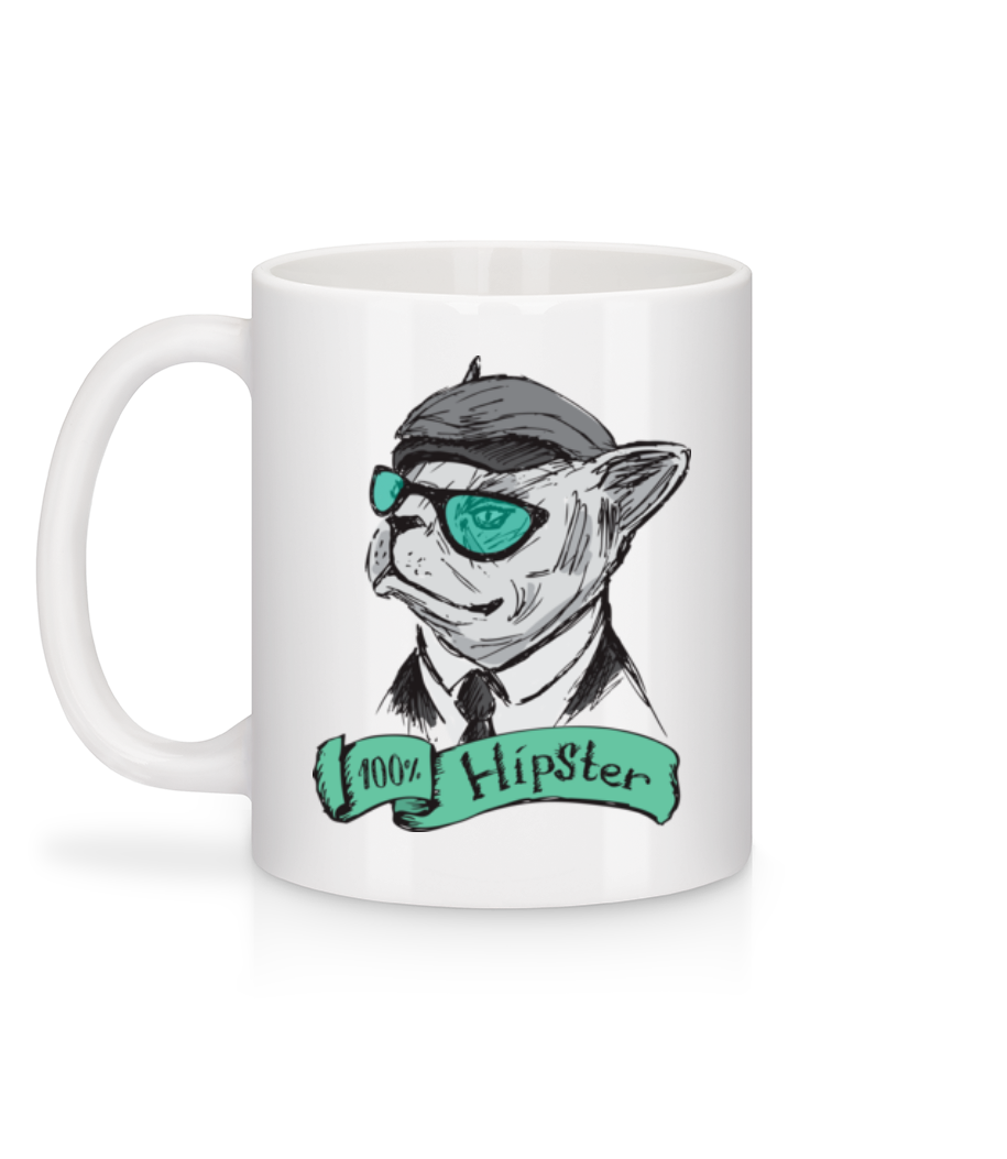 Aperçu: 100% Chien De Hipster - Mug en céramique blanc - Blanc - Derrière