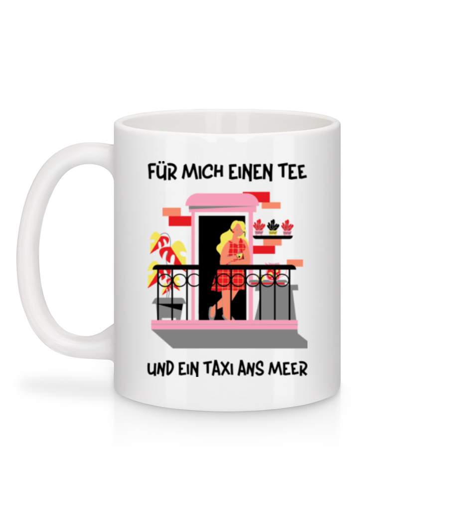 Vorschau: Einen Tee Und Ein Taxi - Tasse - Weiß - Hinten