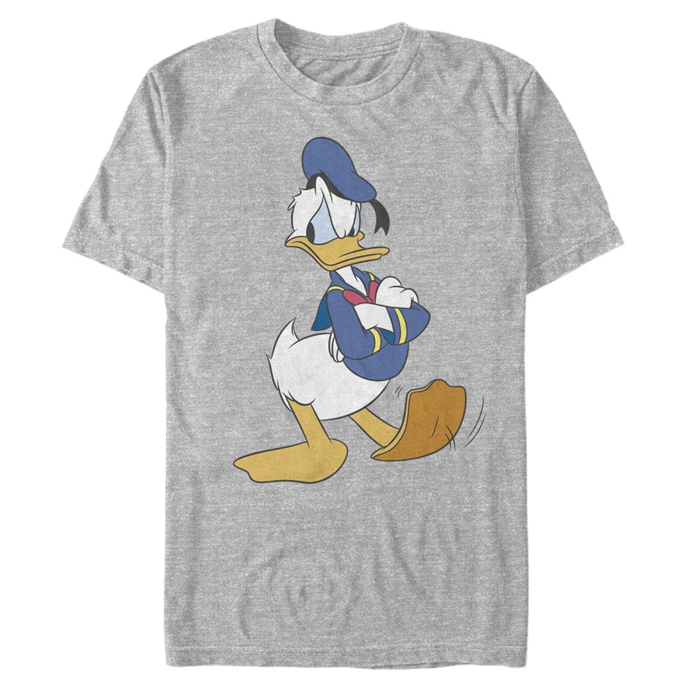 Aperçu: Disney - Mickey Mouse - Donald Duck Traditional Donald - Homme T-shirt - Gris chiné - Devant