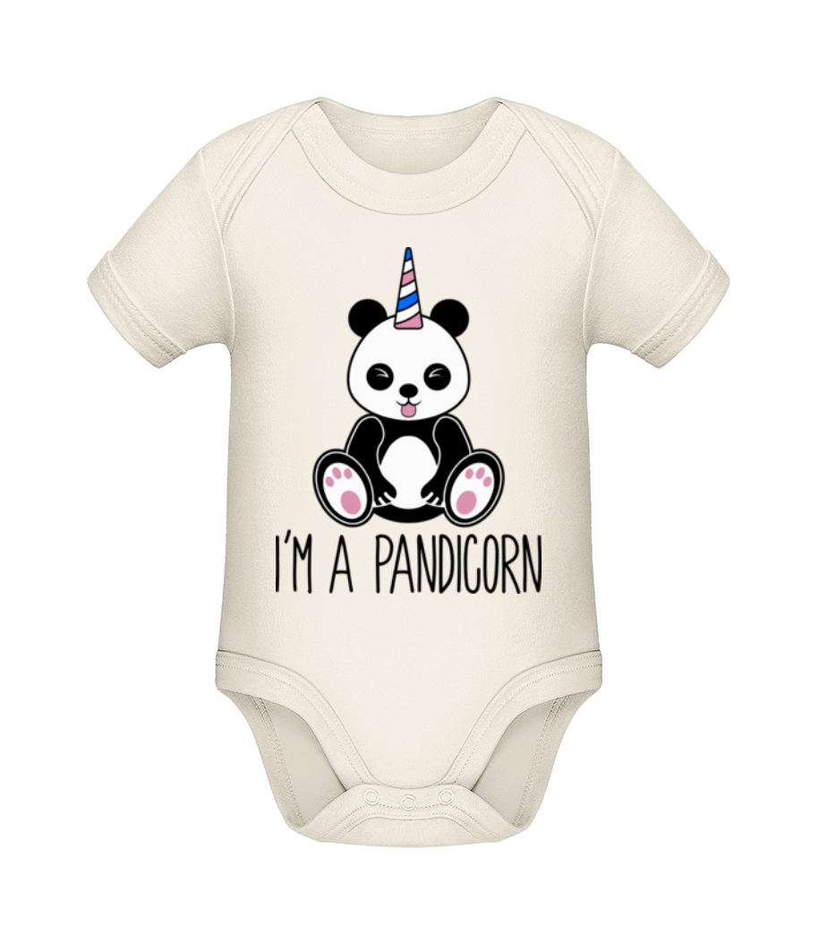 Aperçu: Im A Pandicorn - Body manches courtes bio - Crème - Devant