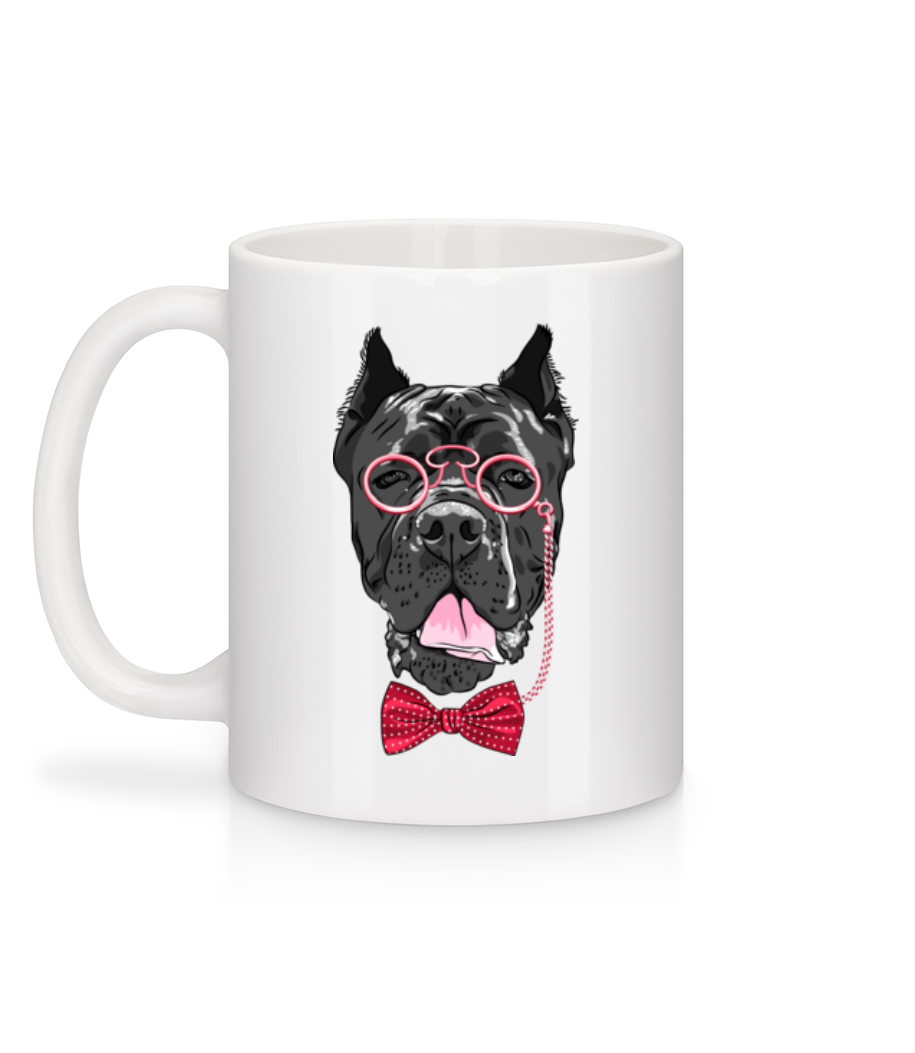 Chien Avec Lunettes - Mug en céramique blanc - Blanc - Derrière