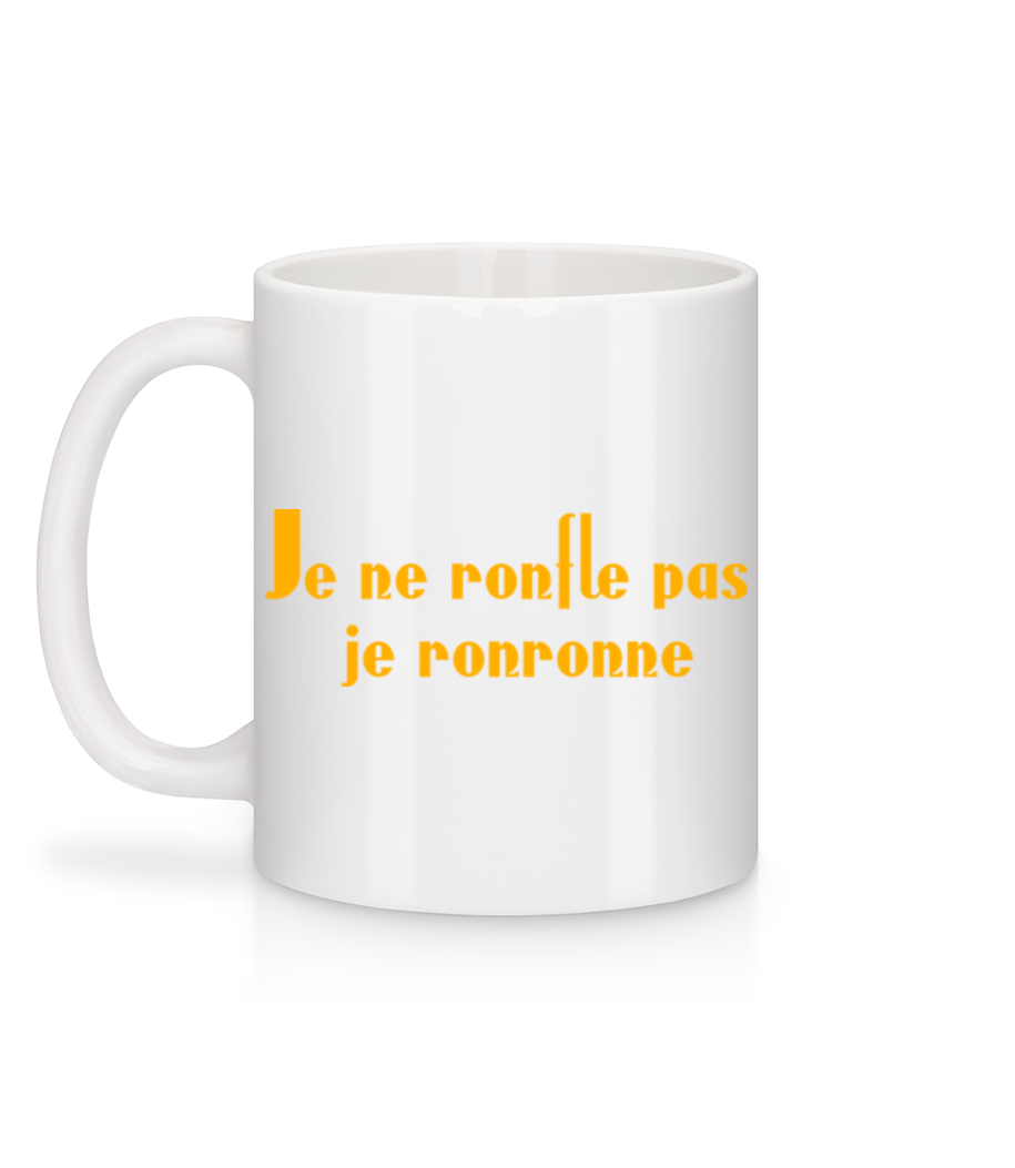 Aperçu: Je Ne Ronfle Pas Je Ronronne - Mug en céramique blanc - Blanc - Derrière
