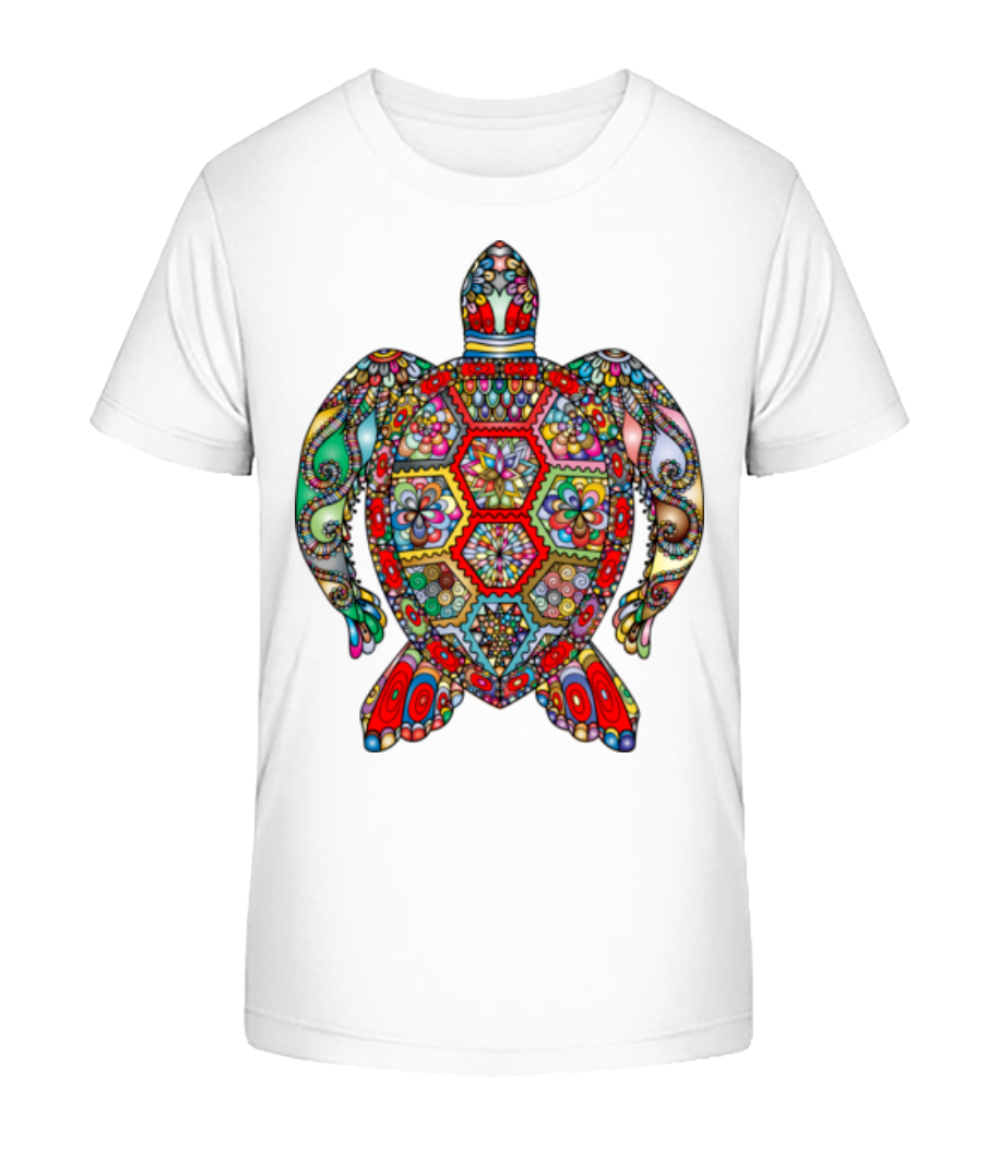 Tortue Géométrique - T-shirt bio Enfant Stanley Stella 2.0 - Blanc - Devant