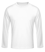 Männer Longsleeve Basic - Weiß - Vorne