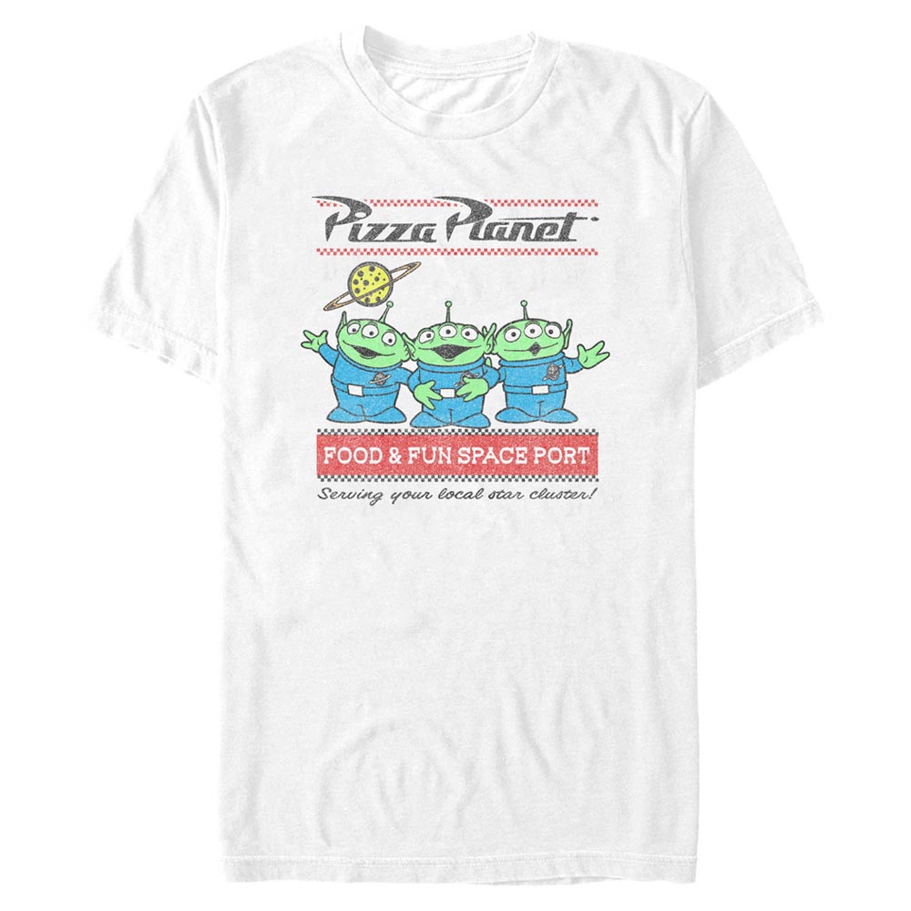 Aperçu: Disney - Toy Story - Aliens Pizza Planet Surf - Homme T-shirt - Blanc - Devant