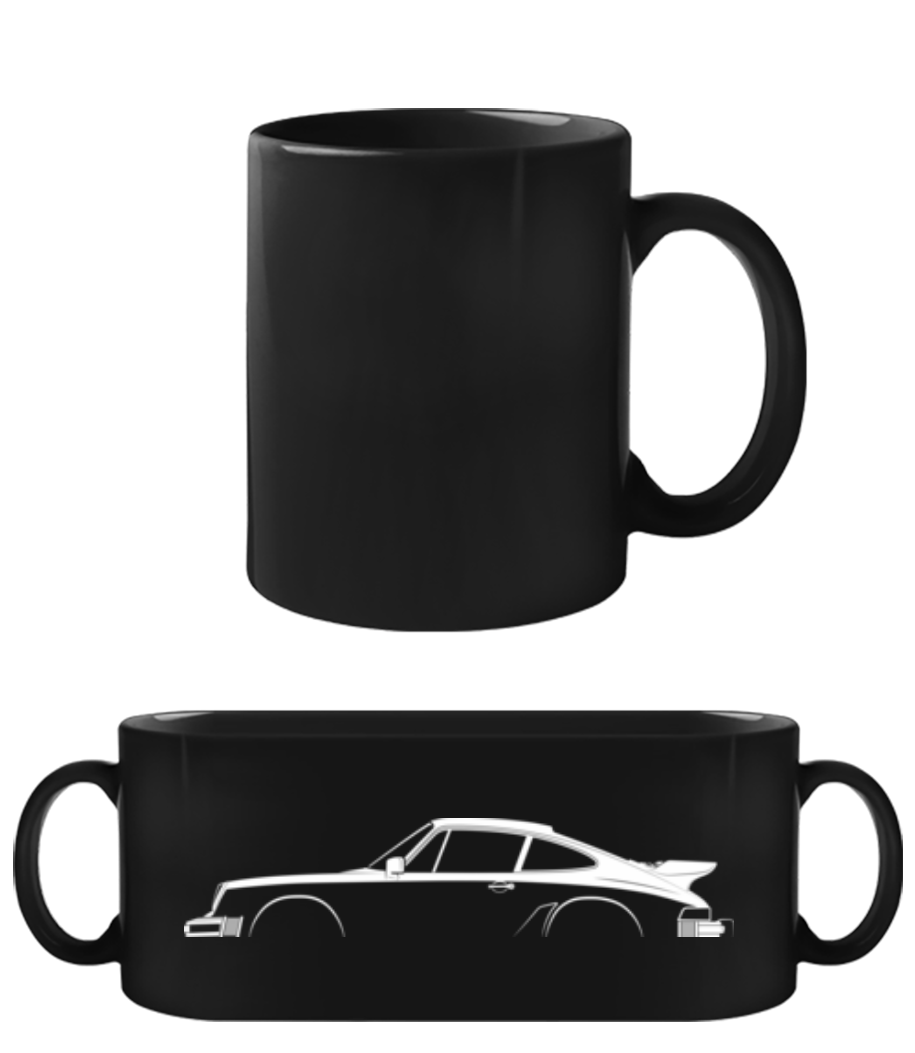'Porsche 911 Turbo 930' Silhouette · Tasse Noire