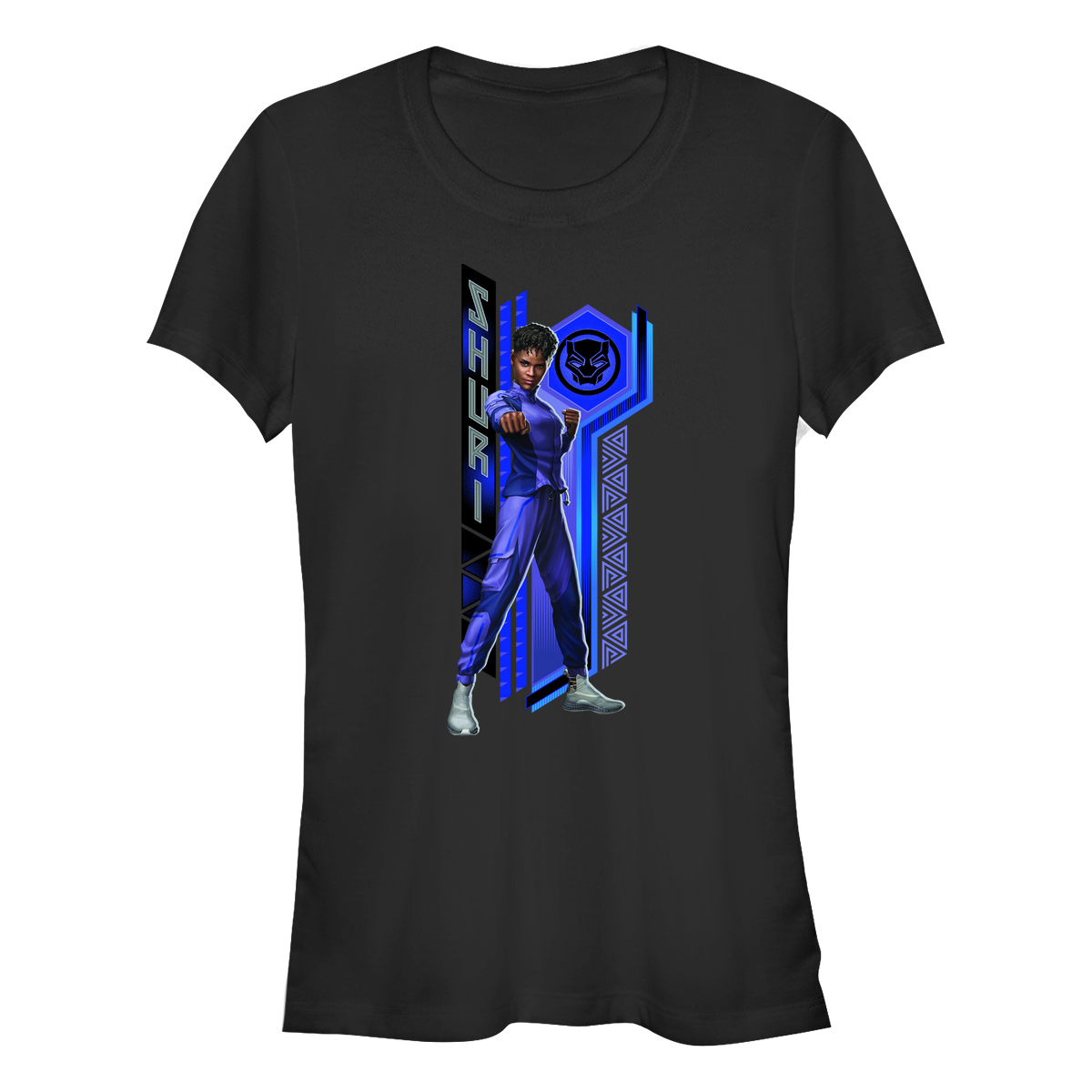 Aperçu: Marvel - Panthère noire Wakanda pour toujours - Shuri Pattern - Femme T-shirt - Noir - Devant