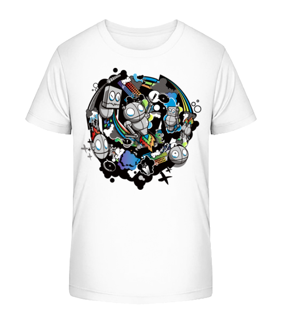 Aperçu: World of Robots - T-shirt bio Enfant Stanley Stella 2.0 - Blanc - Devant