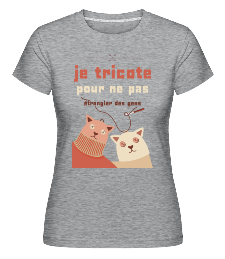 Aperçu: Je Tricote -  T-shirt Shirtinator femme - Gris chiné - Devant