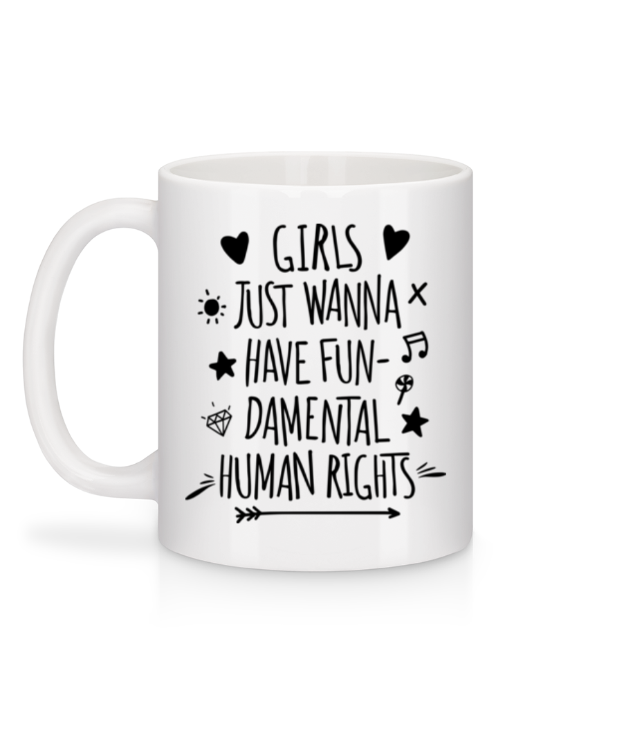 Damental Human Rights - Mug en céramique blanc - Blanc - Derrière
