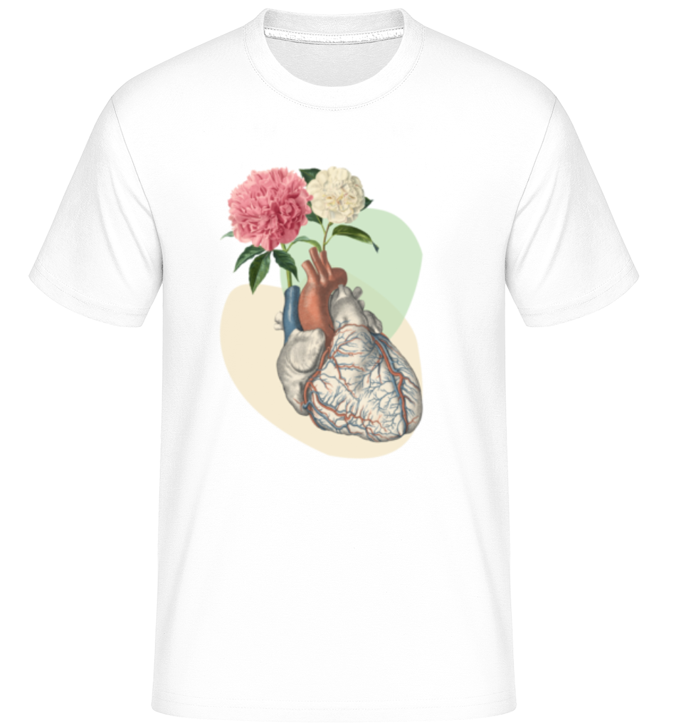 Aperçu: Flowers Heart -  T-Shirt Shirtinator homme - Blanc - Devant