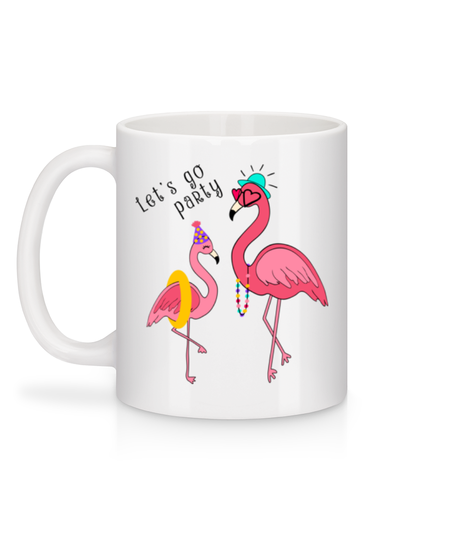 Aperçu: Party Flamingos - Mug en céramique blanc - Blanc - Derrière