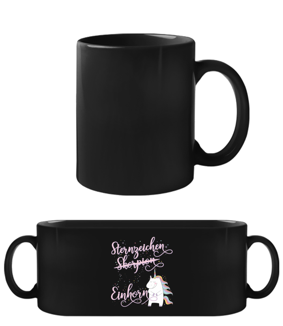 Sternzeichen Einhorn Skorpion · Schwarze Tasse