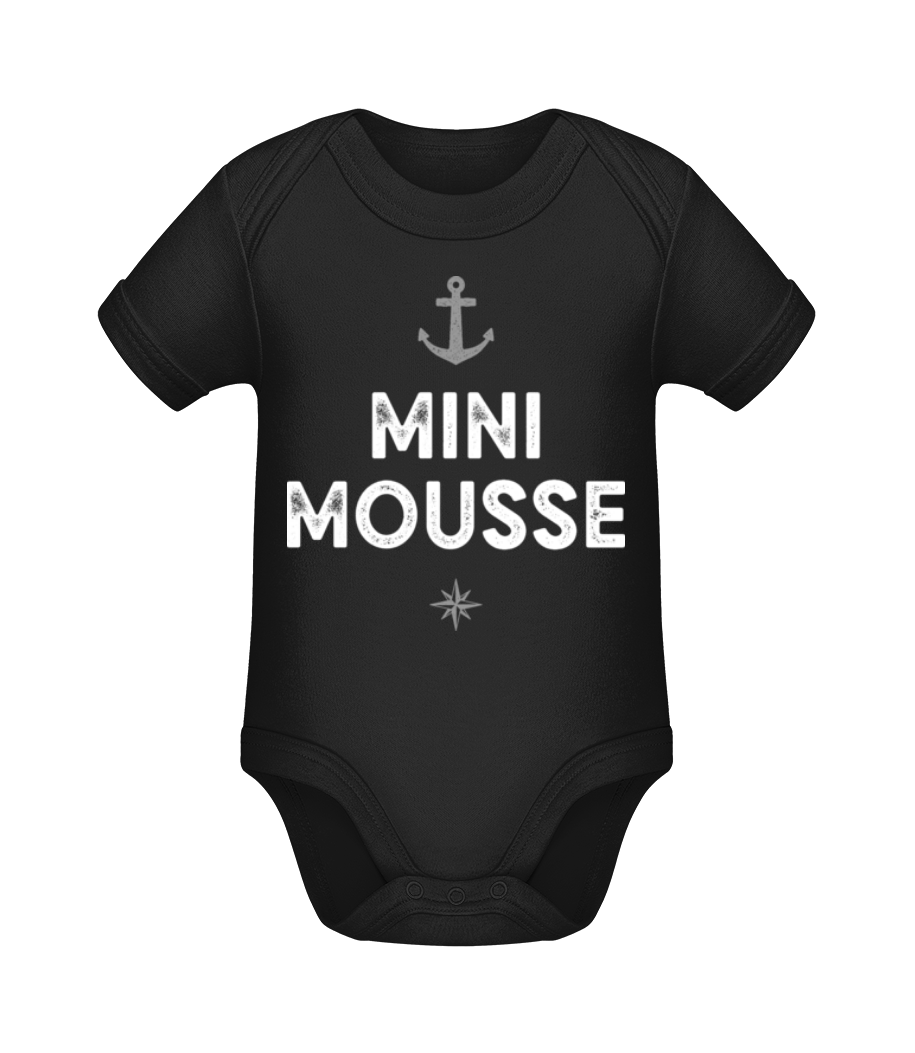 Mini Mousse - Body manches courtes bio - Noir - Devant