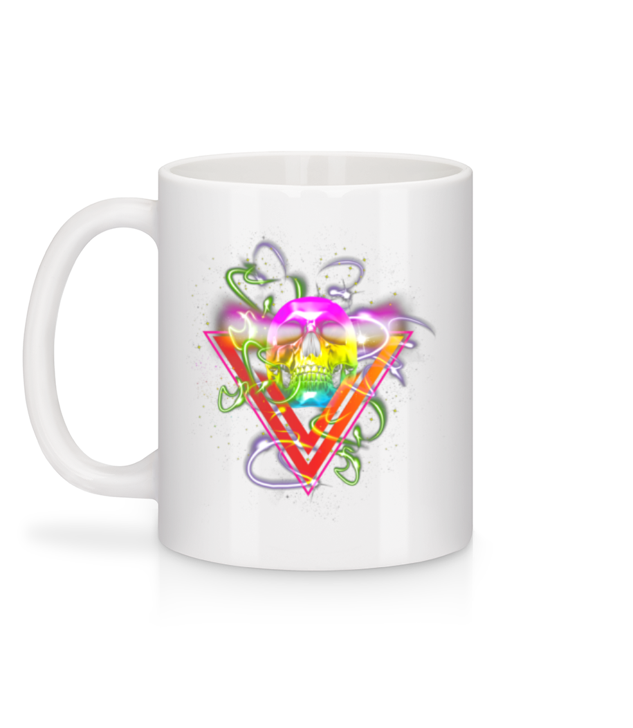 Crâne Disco - Mug en céramique blanc - Blanc - Derrière