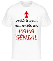 Papa Génial - T-shirt standard Homme - Blanc - Devant