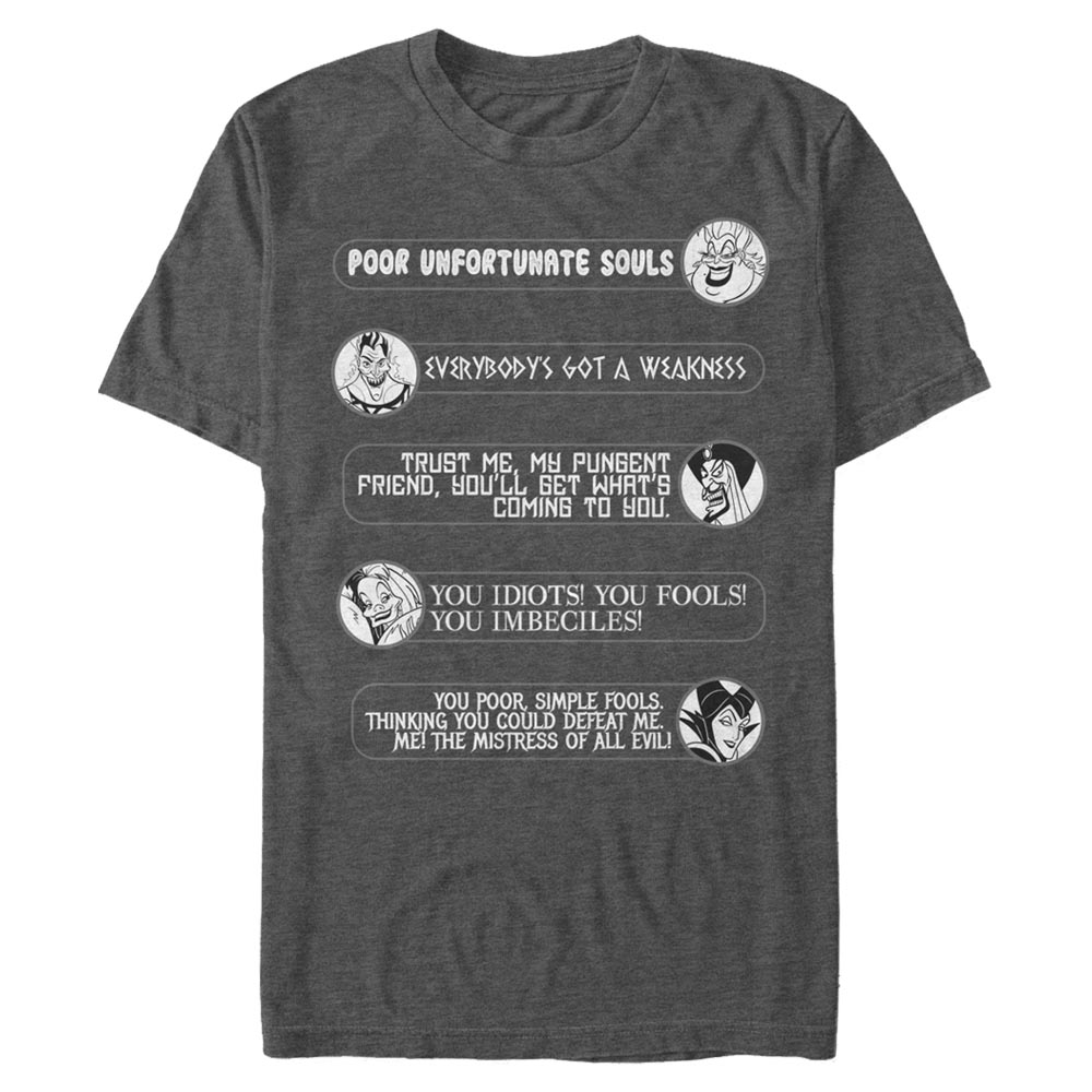 Disney - Les Méchants Disney - Photo de groupe Villain Quotes - Homme T-shirt