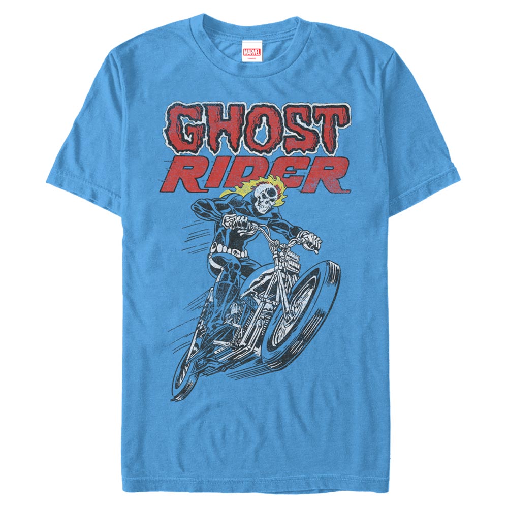 Aperçu: Marvel - Ghost Rider Hot Head - Homme T-shirt - Azur - Devant