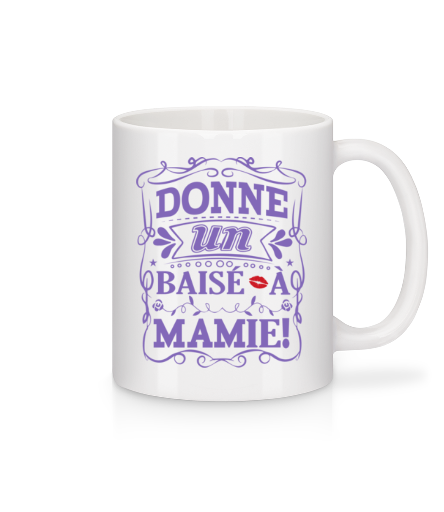 Donne Un Baisé À Mamie · Mug en céramique blanc