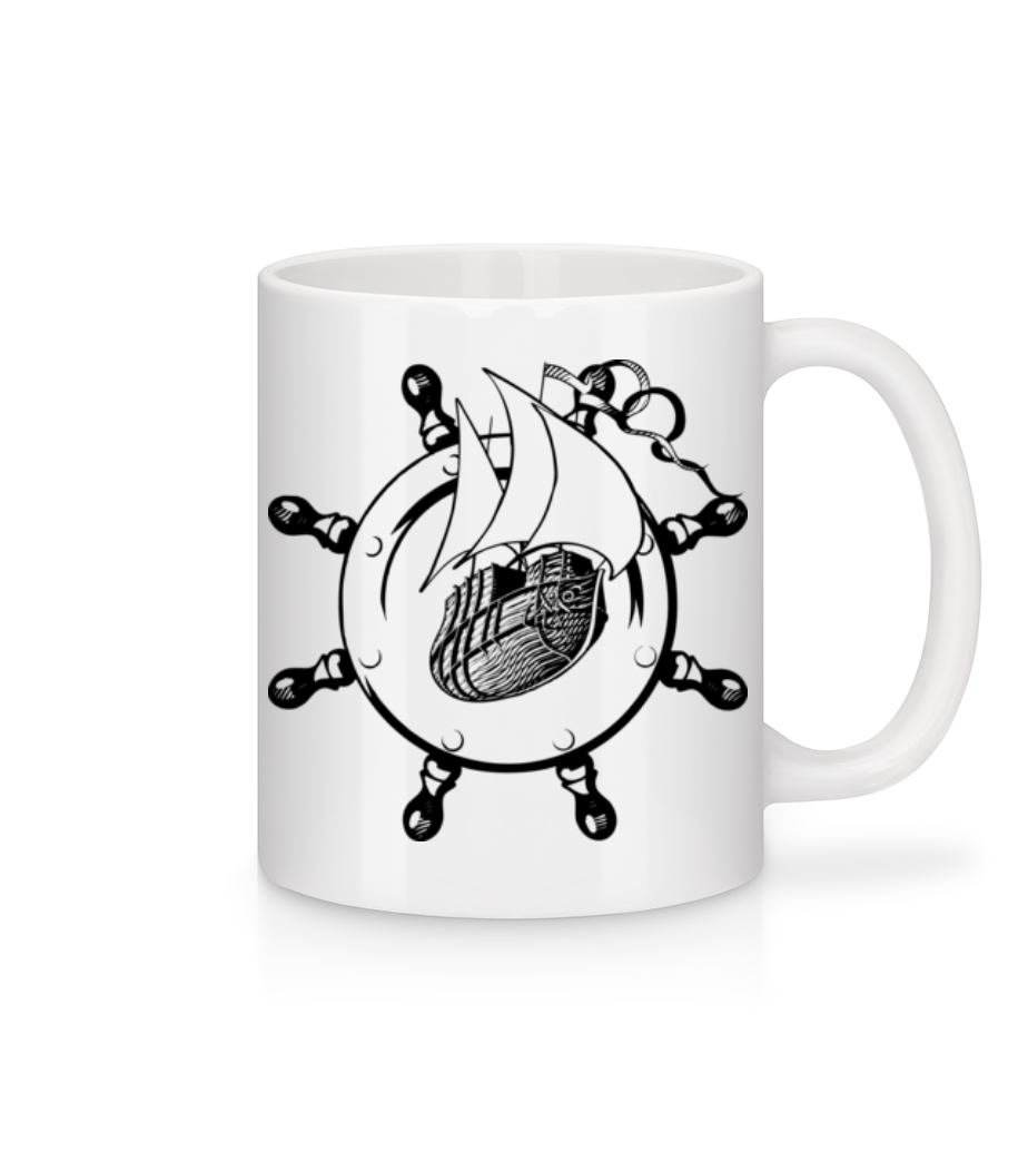 Ship Wheel Icon · Mug en céramique blanc