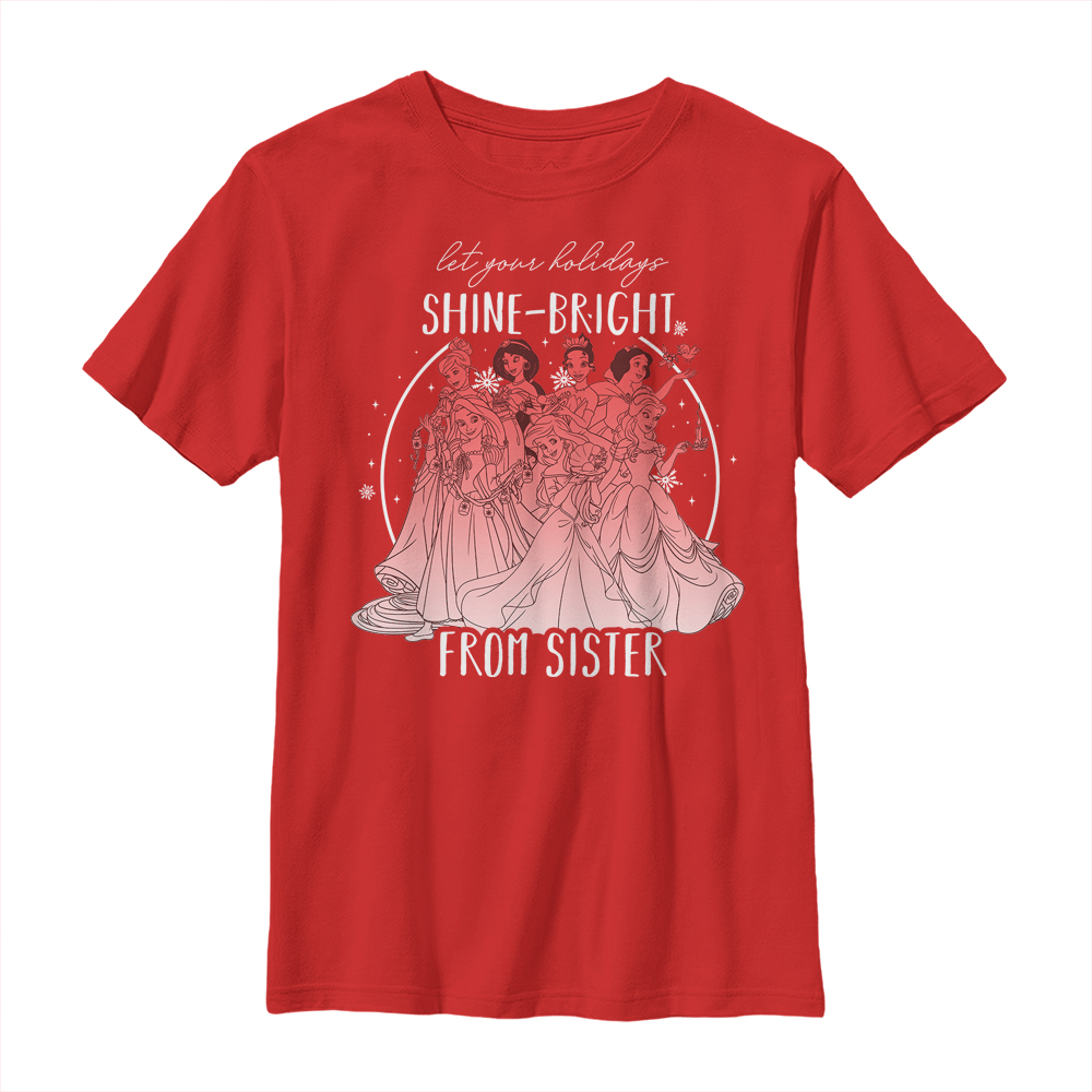 Disney - Princesses Disney - Photo de groupe Shine Bright Sister - Christmas - Enfant T-shirt