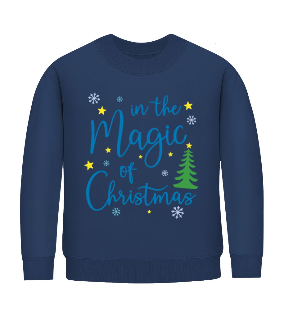 Aperçu: In The Magic Of Christmas - Sweatshirt Enfant - Bleu marine - Devant