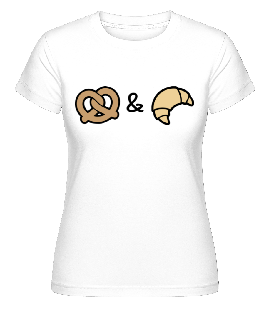 Bretzel & Croissant -  T-shirt Shirtinator femme - Blanc - Devant