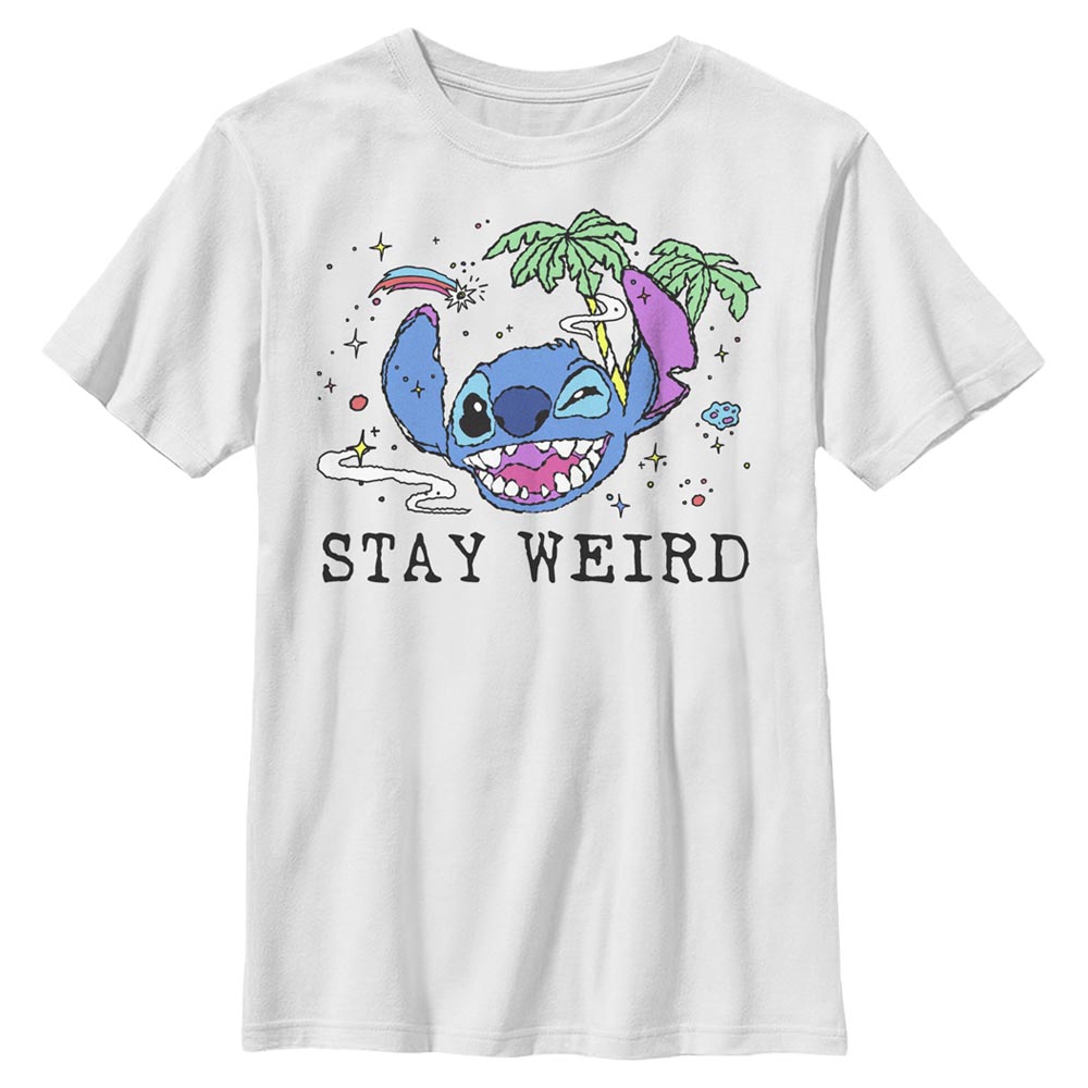 Aperçu: Disney - Lilo & Stitch - Stitch Trippy - Enfant T-shirt - Blanc - Devant