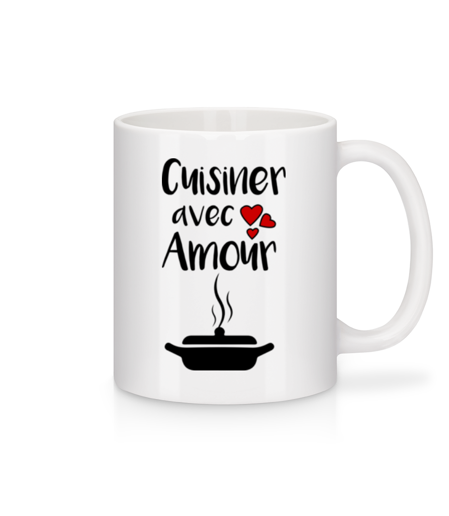 Cuisiner Avec Amour · Mug en céramique blanc