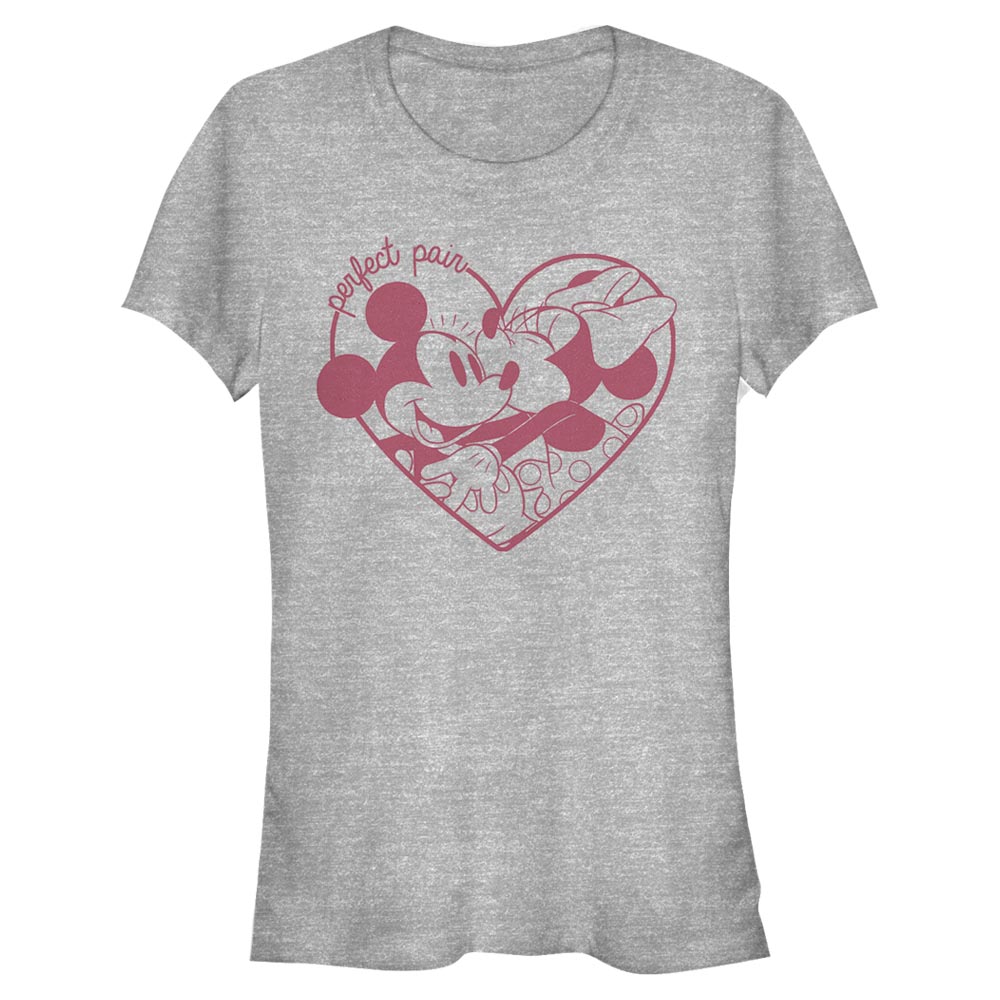 Aperçu: Disney - Mickey Mouse - Mickey & Minnie Perfect Pair - Femme T-shirt - Gris chiné - Devant