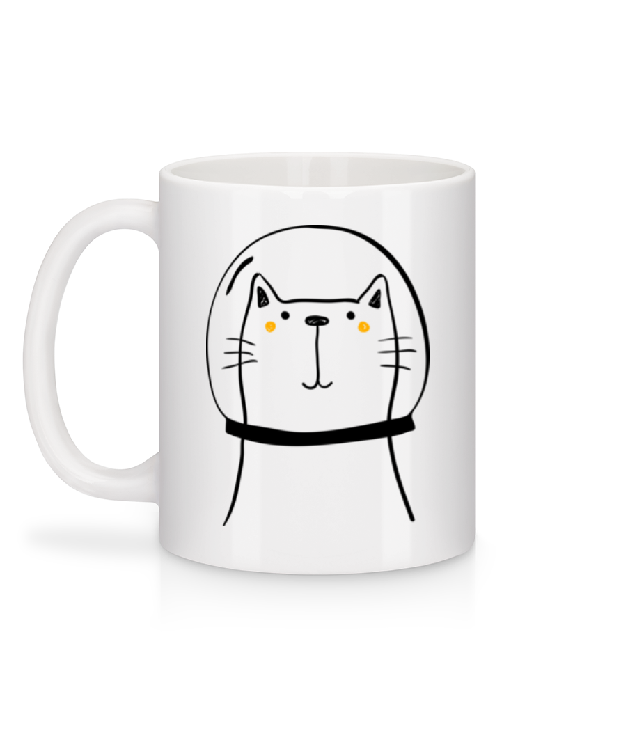 Aperçu: Chat De L'Espace - Mug en céramique blanc - Blanc - Derrière