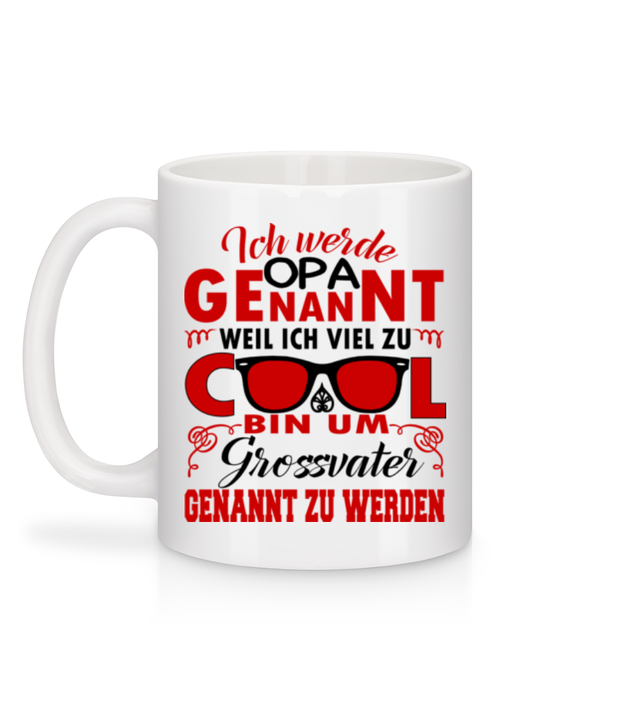 Viel Zu Cooler Opa - Tasse - Weiß - Hinten