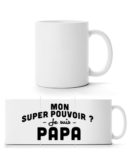 Aperçu: Super Pouvoir Papa - Mug panorama - Blanc - Devant
