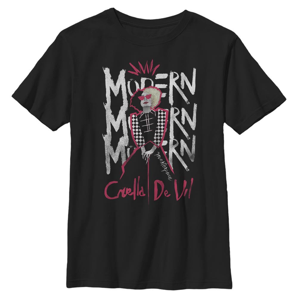 Disney Classics - Cruella - Cruella DeVille Modern Masterpiece - Enfant T-shirt - Noir - Devant