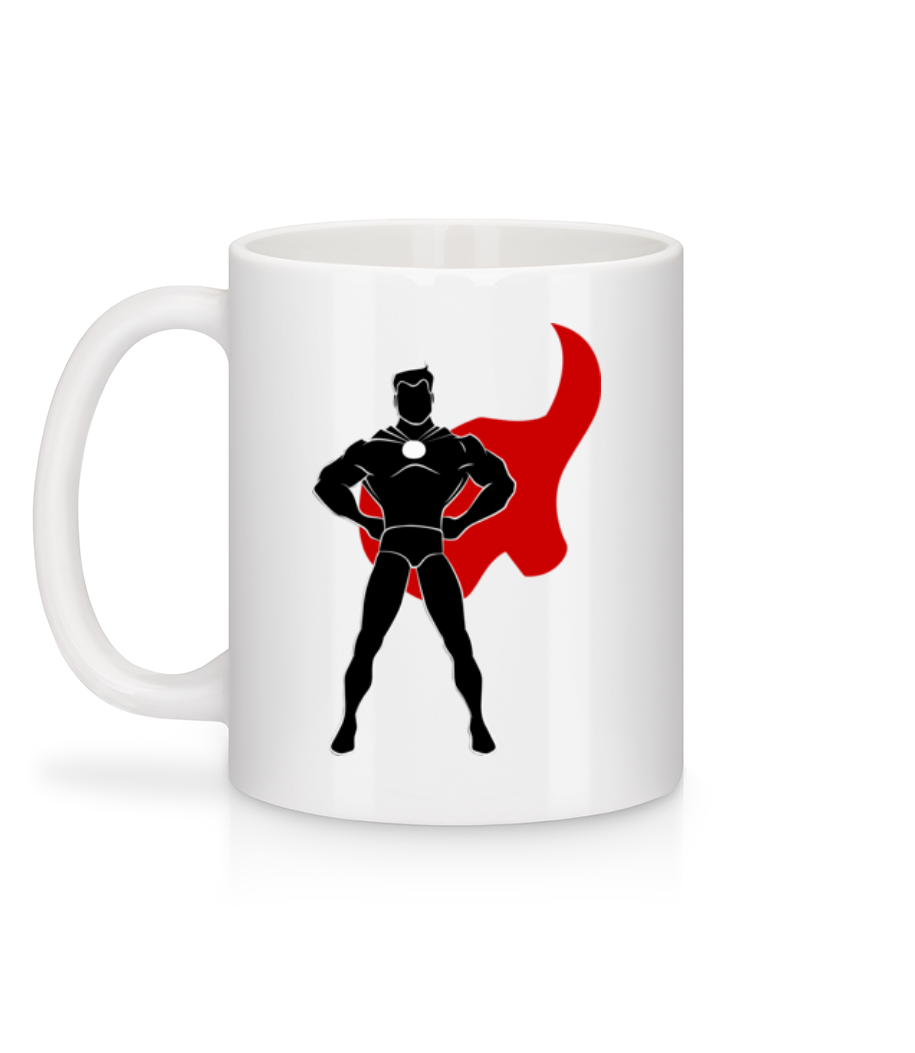 Aperçu: Superhero Standing - Mug en céramique blanc - Blanc - Derrière