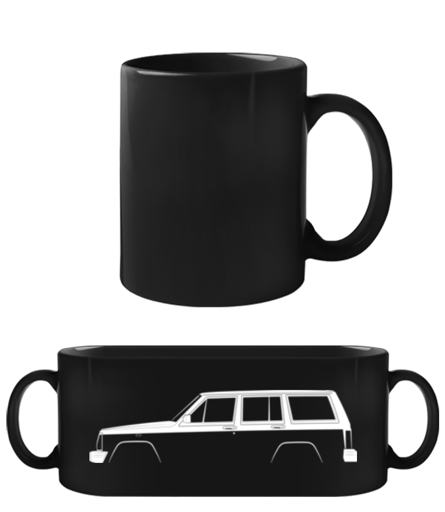'Jeep Cherokee (XJ)' Silhouette · Tasse Noire