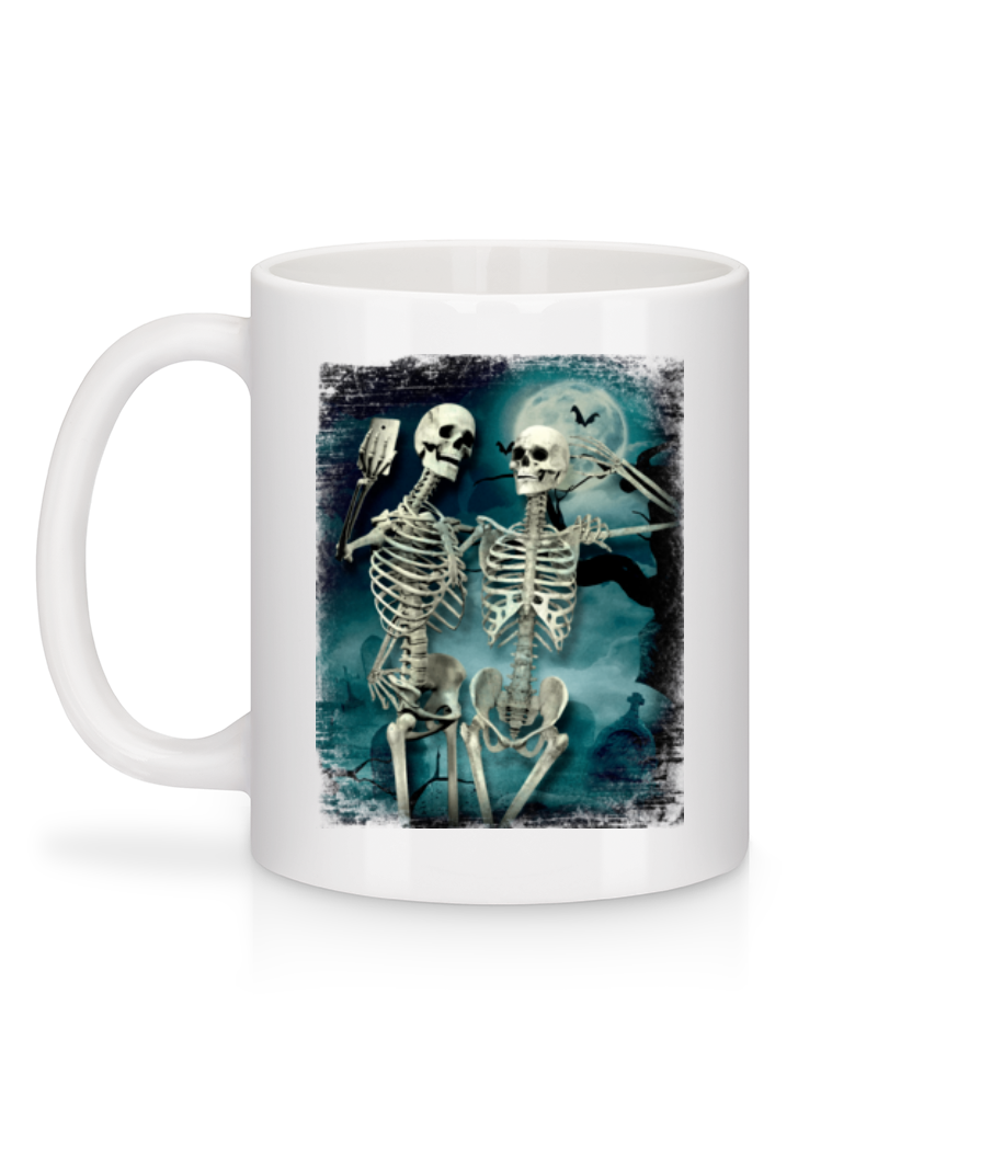 Aperçu: Selfie De Squelette - Mug en céramique blanc - Blanc - Derrière