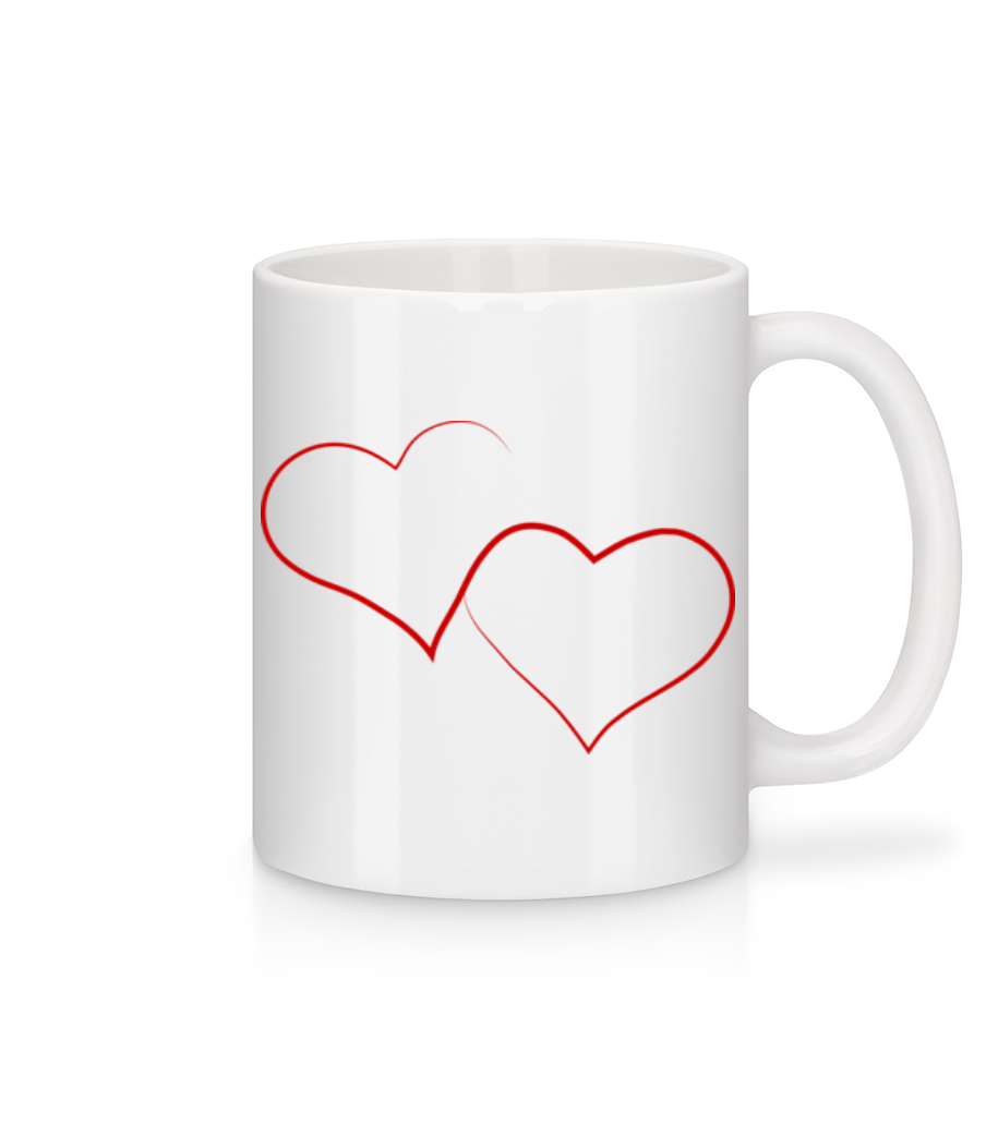 Deux Cœurs · Mug en céramique blanc