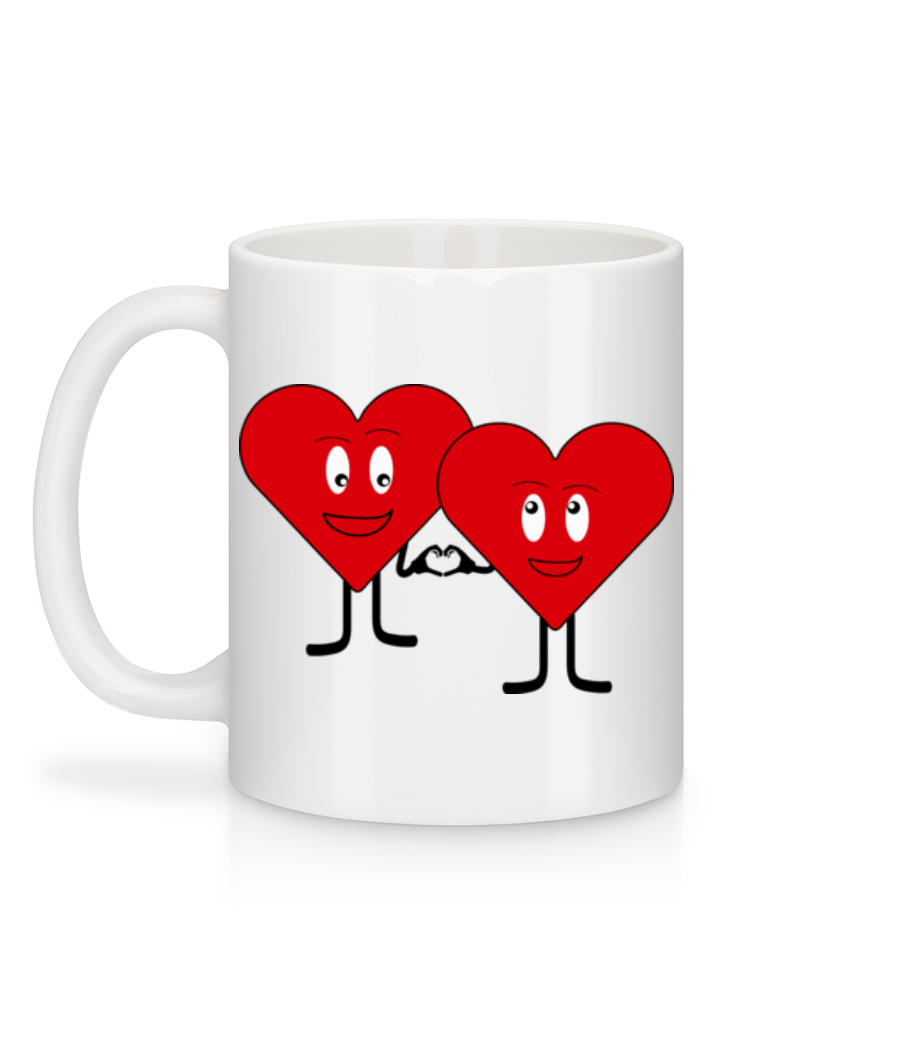 Aperçu: Deux Ceurs S'Aiment - Mug en céramique blanc - Blanc - Derrière
