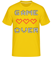 Game Over Hearts Sign -  T-Shirt Shirtinator homme - Jaune doré - Devant