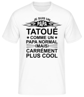 Je Suis Un Papa Tatoué - T-shirt standard Homme - Blanc - Devant