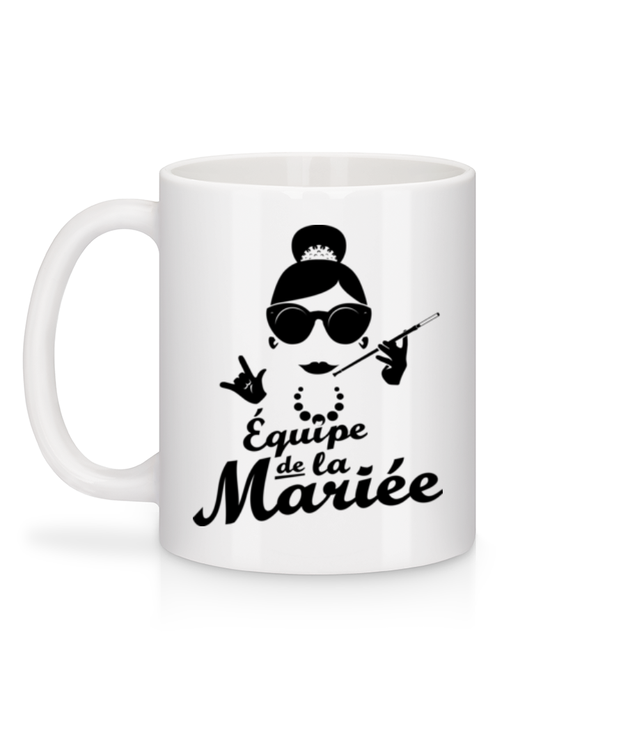Aperçu: Équipe De La Mariée - Mug en céramique blanc - Blanc - Derrière