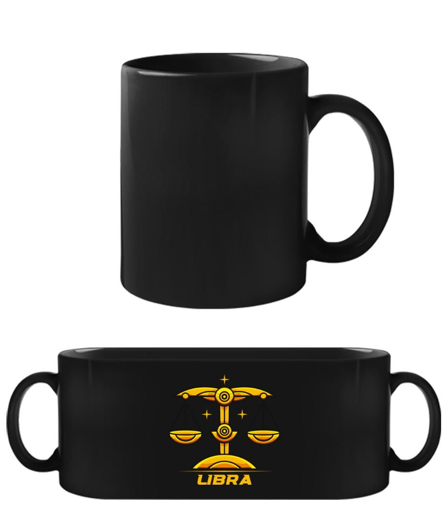 Mecha Robotic Zodiac Sign Libra · Schwarze Tasse