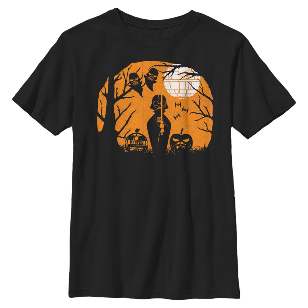 Vorschau: Star Wars - Darth Vader Darth Spooky - Halloween - Kinder T-Shirt - Schwarz - Vorne