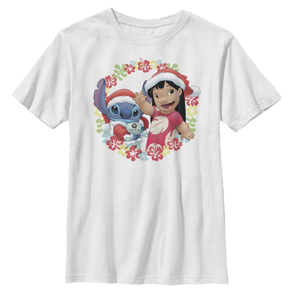 Aperçu: Disney - Lilo & Stitch - Lilo & Stitch Lilo and Stitch Holiday - Enfant T-shirt - Blanc - Devant