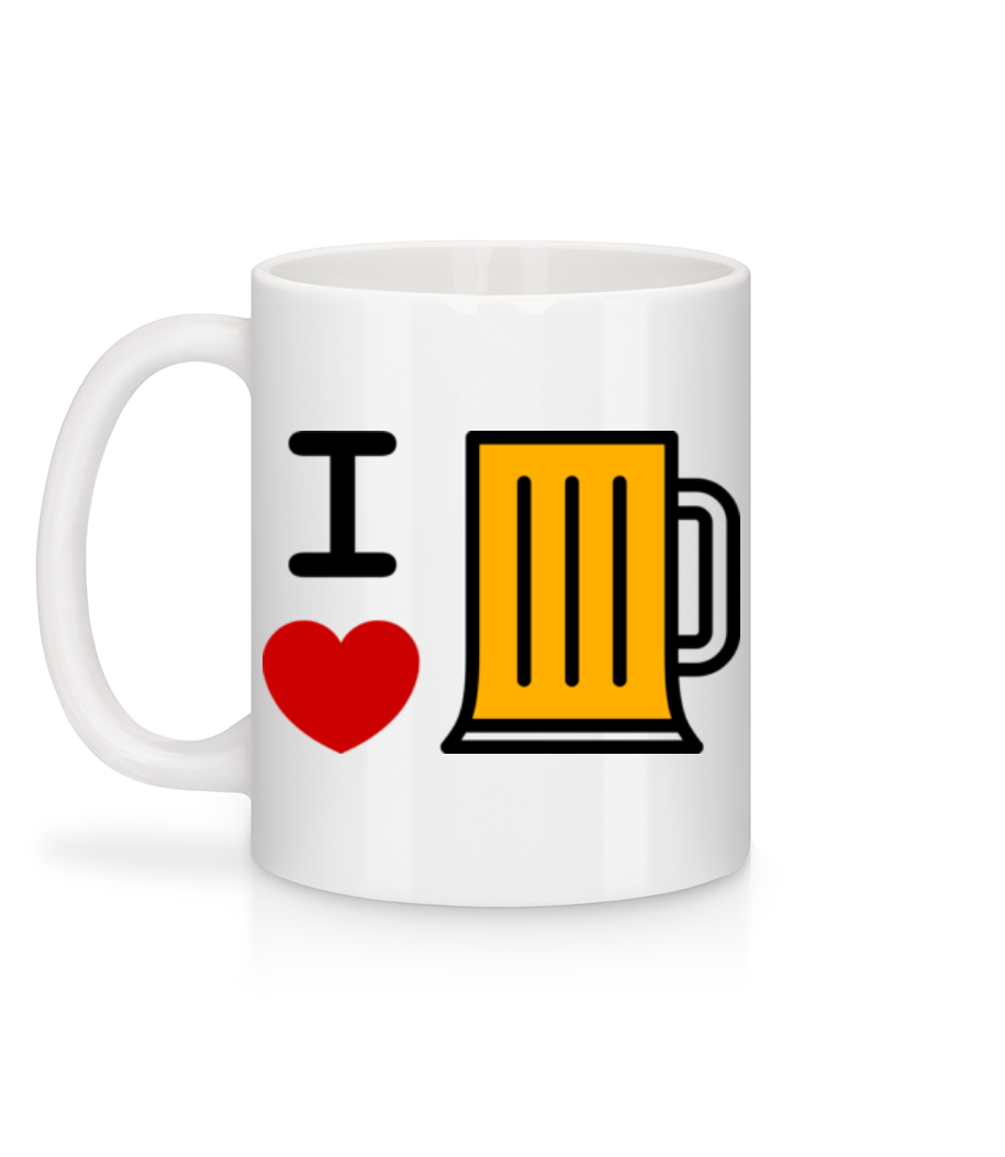 Aperçu: J'adore La Biere - Mug en céramique blanc - Blanc - Derrière