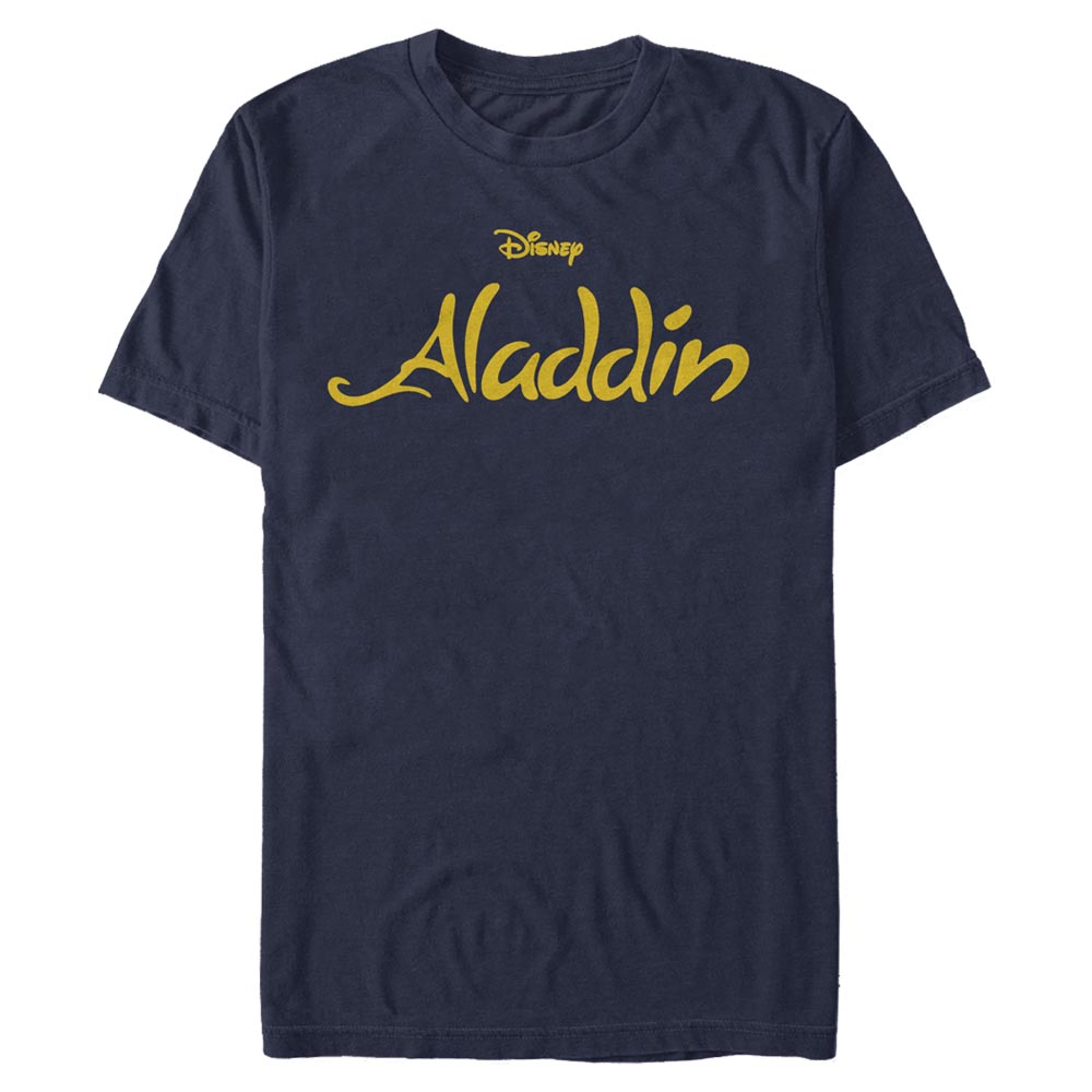 Disney - Aladin - Text Simple Logo - Pánske Tričko - Namornícka modrá - Predné