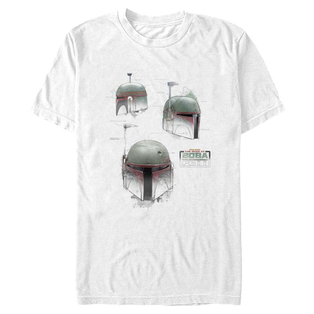 Star Wars - Book of Boba Fett - Boba Fett Helmet Schematics - Pánske Tričko