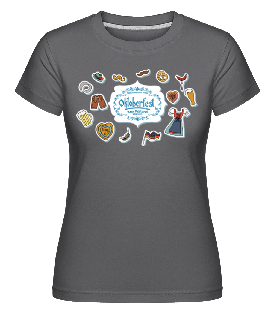 Aperçu: Oktoberfest Beer Festival -  T-shirt Shirtinator femme - Anthracite - Devant